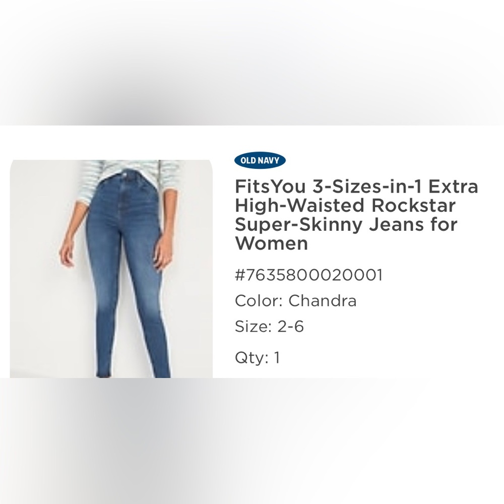 OLD NAVY FitsYou 3Sizesin1 High-Waisted Rockstar Skinny Jeans 6 pairs! Size 2-6